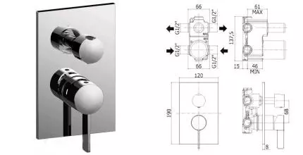 Смеситель для душа «Paffoni» Rock RO018CR хром Смеситель для душа «Paffoni» Rock RO018CR хром