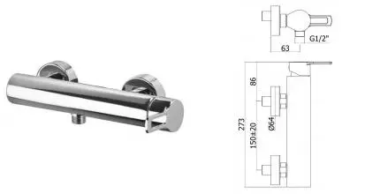 Смеситель для душа «Paffoni» Ringo RIN168CR хром