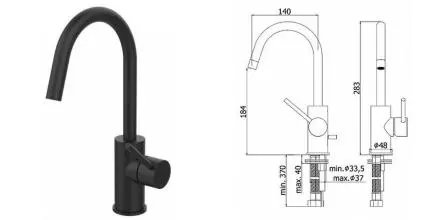 Смеситель для раковины «Paffoni» Light LIG078NO чёрный матовый