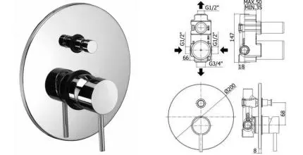 Смеситель для душа «Paffoni» Light LIG015CR хром