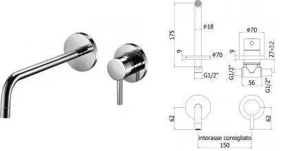 Смеситель для раковины «Paffoni» Light LIG006CR70 хром