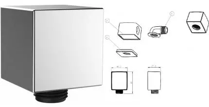 Подключение для душевого шланга «Aquanet» Square AF000-10C