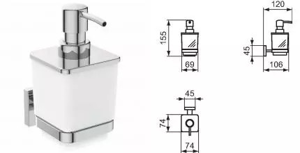 Дозатор для мыла «Ideal Standard» Iom Square E2252AA на стену хром