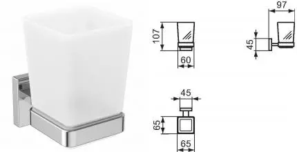 Стакан для зубных щёток «Ideal Standard» Iom Square E2204AA на стену хром