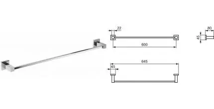 Полотенцедержатель «Ideal Standard» Iom Square E2197AA на стену хром Полотенцедержатель «Ideal Standard» Iom Square E2197AA на стену хром