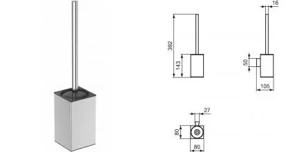 Ёршик для унитаза «Ideal Standard» Iom Square E2195AA на стену хром