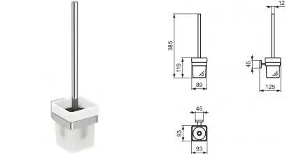 Ёршик для унитаза «Ideal Standard» Iom Square E2194AA на стену хром