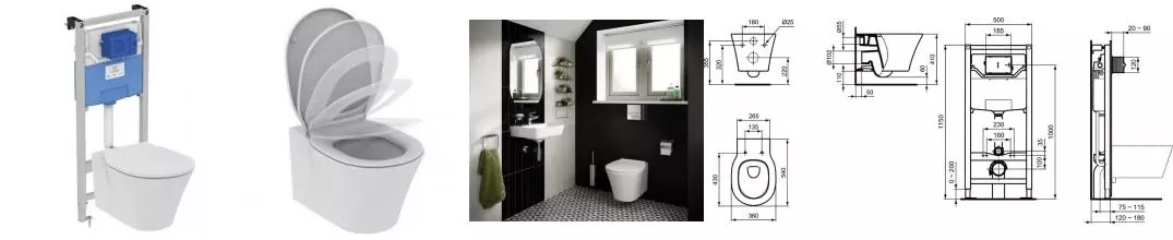 Комплект инсталляция с унитазом «Ideal Standard» Prosys Connect Air E212101 белый Комплект инсталляция с унитазом «Ideal Standard» Prosys Connect Air E212101 белый