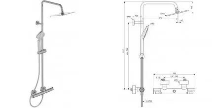 Душевая система «Ideal Standard» Ceratherm T100 A7240AA с термостатом хром