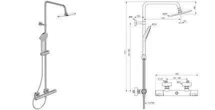 Душевая система «Ideal Standard» Ceratherm T50 A7225AA с термостатом хром