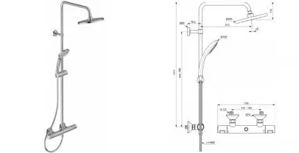 Душевая система «Ideal Standard» Ceratherm T25 A7208AA с термостатом хром