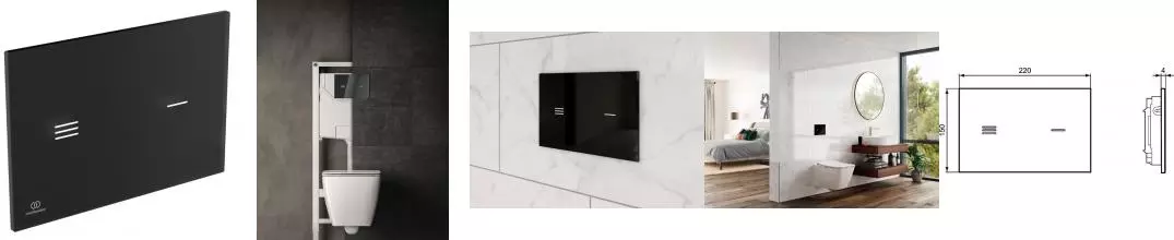 Кнопка смыва сенсорная «Ideal Standard» Prosys Symfo черная Кнопка смыва сенсорная «Ideal Standard» Prosys Symfo черная