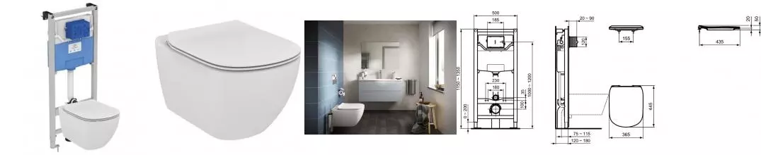 Комплект инсталляция с унитазом «Ideal Standard» Prosys Tesi T386801 белый Комплект инсталляция с унитазом «Ideal Standard» Prosys Tesi T386801 белый