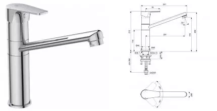 Смеситель для кухонной мойки «Ideal Standard» Cerafine D BC495AA хром