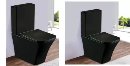 Унитаз компакт безободковый «Esbano» Crisan чёрный матовый с сиденьем дюропласт с микролифтом чёрное