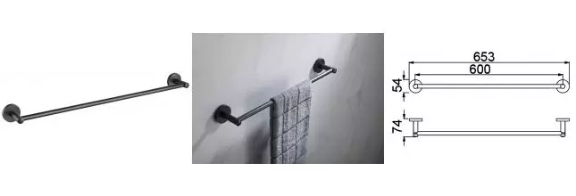 Полотенцедержатель «Timo» Saona 13053/03 на стену чёрный