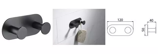 Планка с крючками «Timo» Saona 13014/03 на стену чёрный