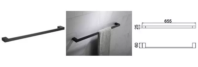 Полотенцедержатель «Timo» Selene 14053/03 на стену чёрный