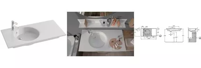 Раковина «Jacob Delafon» Odeon Rive Gauche 100 EXAU112-Z-00 фарфоровая белая левая