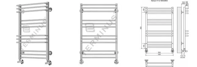 Водяной полотенцесушитель «Terminus» Кёльн П12 53/80 хром Водяной полотенцесушитель «Terminus» Кёльн П12 53/80 хром