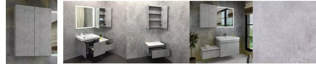 Подвесной шкаф «Comforty» Осло 60 подвесной светлый бетон