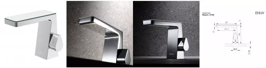 Смеситель для раковины «Black & White» U7320 хром Смеситель для раковины «Black & White» U7320 хром