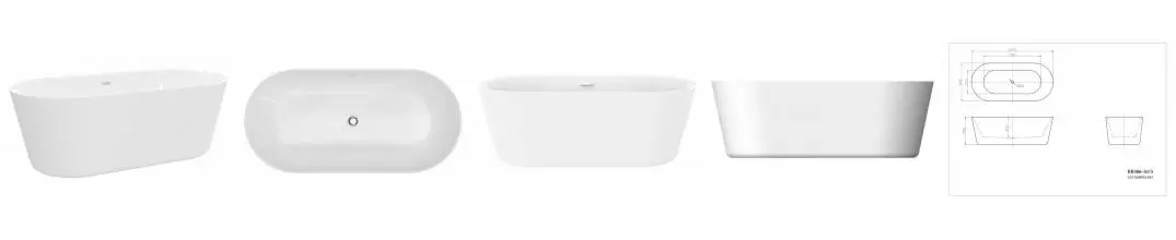 Ванна акриловая «Belbagno» BB306 167/80 с ножками без сифона белая Ванна акриловая «Belbagno» BB306 167/80 с ножками без сифона белая