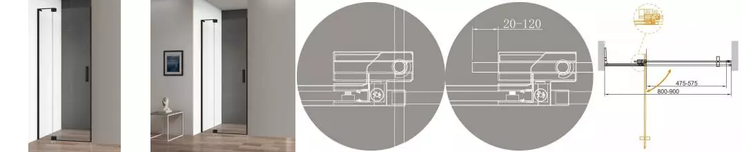 Душевая дверь «Cezares» SLIDER-B-1-80/90-C-NERO 90/195 прозрачная/чёрная универсальная