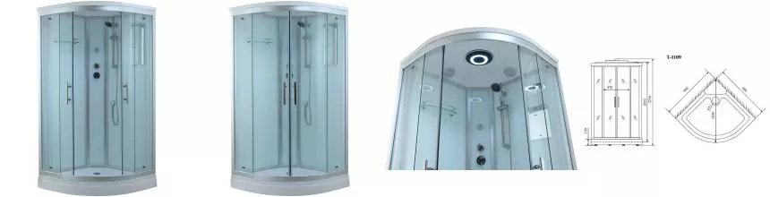 Душевая кабина «Timo» Standart T-6609 90/90 низкий поддон прозрачная/белая с серебристым профилем с электрикой Душевая кабина «Timo» Standart T-6609 90/90 низкий поддон прозрачная/белая с серебристым профилем с электрикой