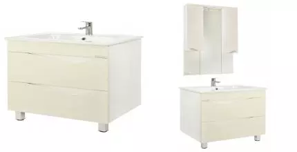 Тумба с раковиной «Bellezza» Эйфория 105 (Оскар 105) бежевая/белая