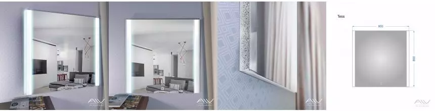 Зеркало «Alavann» Tess 80 с сенсорным выключателем с подсветкой Зеркало «Alavann» Tess 80 с сенсорным выключателем с подсветкой