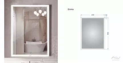 Зеркало «Alavann» Emma 60 с сенсорным выключателем с подсветкой Зеркало «Alavann» Emma 60 с сенсорным выключателем с подсветкой