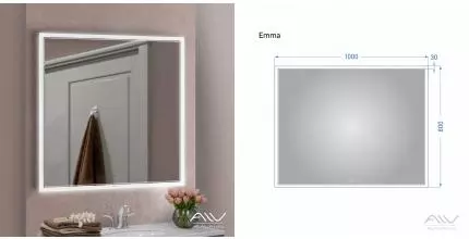 Зеркало «Alavann» Emma 100 с сенсорным выключателем с подсветкой