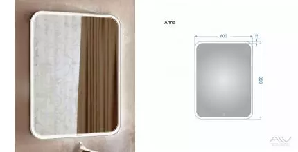 Зеркало «Alavann» Anna 60 с сенсорным выключателем с подсветкой Зеркало «Alavann» Anna 60 с сенсорным выключателем с подсветкой