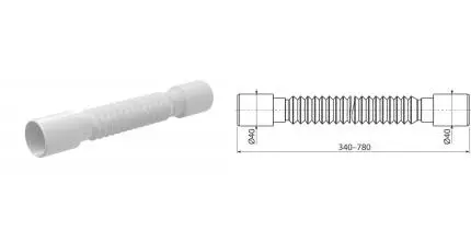 Гофра для раковины или мойки, для ванны «AlcaPlast» A710 Гибкое соединение 40-40