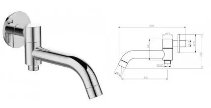 Излив к смесителю «Belbagno» ANCONA-BCA-CRM 20,6 хром Излив к смесителю «Belbagno» ANCONA-BCA-CRM 20,6 хром