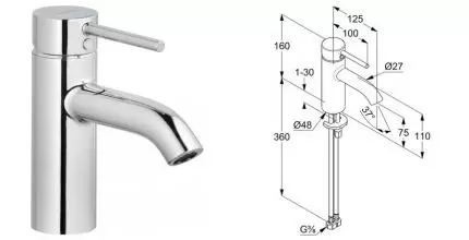 Смеситель для раковины «Kludi» Bozz 382660576 хром