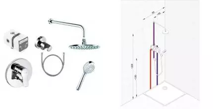Душевая система «Kludi» Pure&Easy 376400565 хром