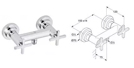 Смеситель для душа «Kludi» Nova Fonte 207100520 Classic хром Смеситель для душа «Kludi» Nova Fonte 207100520 Classic хром