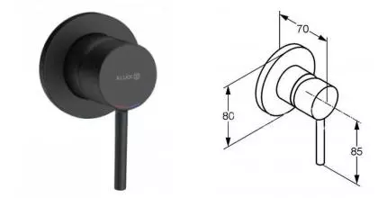 Смеситель для душа «Kludi» Bozz 389253976 чёный матовый Смеситель для душа «Kludi» Bozz 389253976 чёный матовый