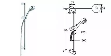 Душевой гарнитур «Kludi» Zenta 6063005-00 1S хром Душевой гарнитур «Kludi» Zenta 6063005-00 1S хром