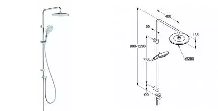 Душевая стойка «Kludi» Freshline 6709005-00 хром