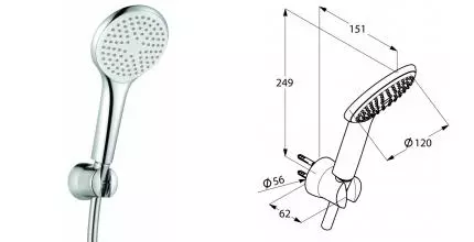 Душевой гарнитур «Kludi» Freshline 6785005-00 1S хром Душевой гарнитур «Kludi» Freshline 6785005-00 1S хром