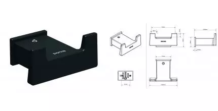 Двойной крючок «Sonia» S-Cube 173006 на стену чёрный матовый