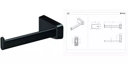 Держатель для туалетной бумаги «Sonia» S6 166480 на стену чёрный матовый