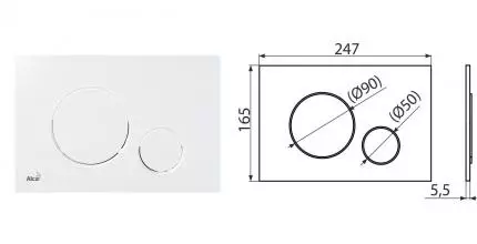 Кнопка смыва «AlcaPlast» M670 белая