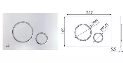 Кнопка смыва «AlcaPlast» M771 пластик хром матовый/глянцевый Кнопка смыва «AlcaPlast» M771 пластик хром матовый/глянцевый