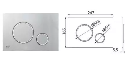 Кнопка смыва «AlcaPlast» M772 хром матовый/глянцевый