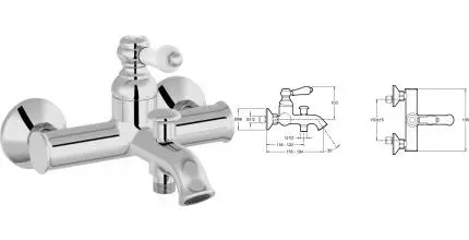 Смеситель для ванны «Jacob Delafon» Louise E24363-CP хром