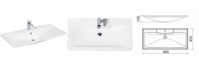 Раковина «Belbagno» 90/45 BB900/455-LV-MR-ALR литьевой мрамор белая Раковина «Belbagno» 90/45 BB900/455-LV-MR-ALR литьевой мрамор белая